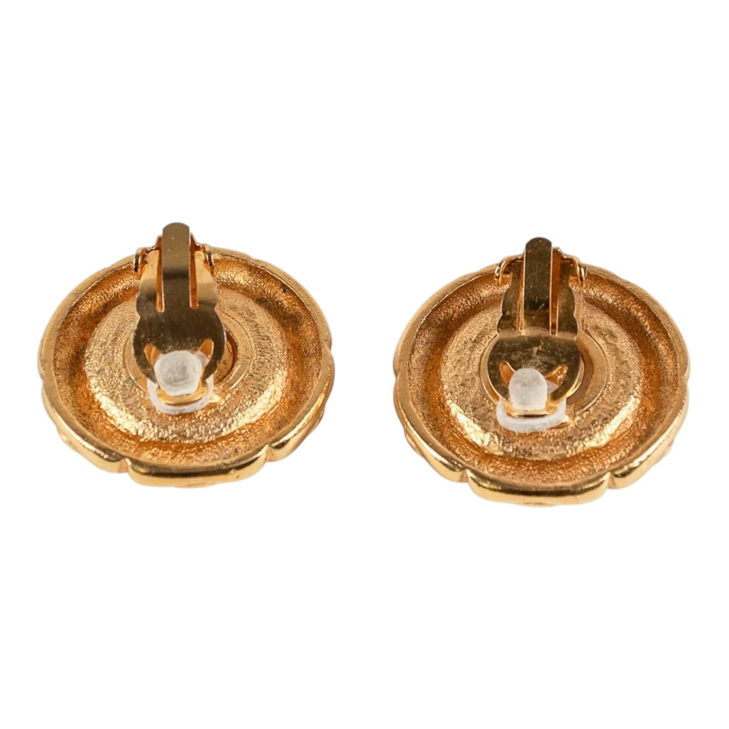 Chanel Gold-Tone & Faux Pearl Clip-On Earrings Vintage