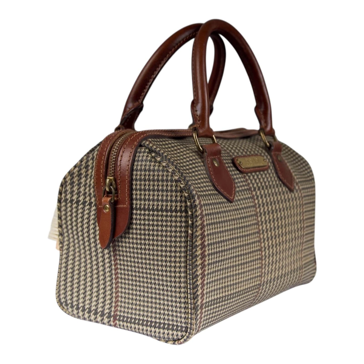 Authentic Polo Ralph Lauren Glen Plaid Boston Bag