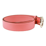 Authentic Gucci Pink Leather belt with interlocking GG buckle