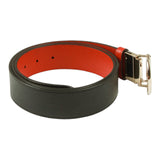 Authentic Gucci Black/Red Leather belt with interlocking GG buckle