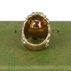 Authentic Gucci Lion Head Motif Crystal Ring In Gold Green