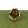 Authentic Gucci Lion Head Motif Crystal Ring In Gold & Red