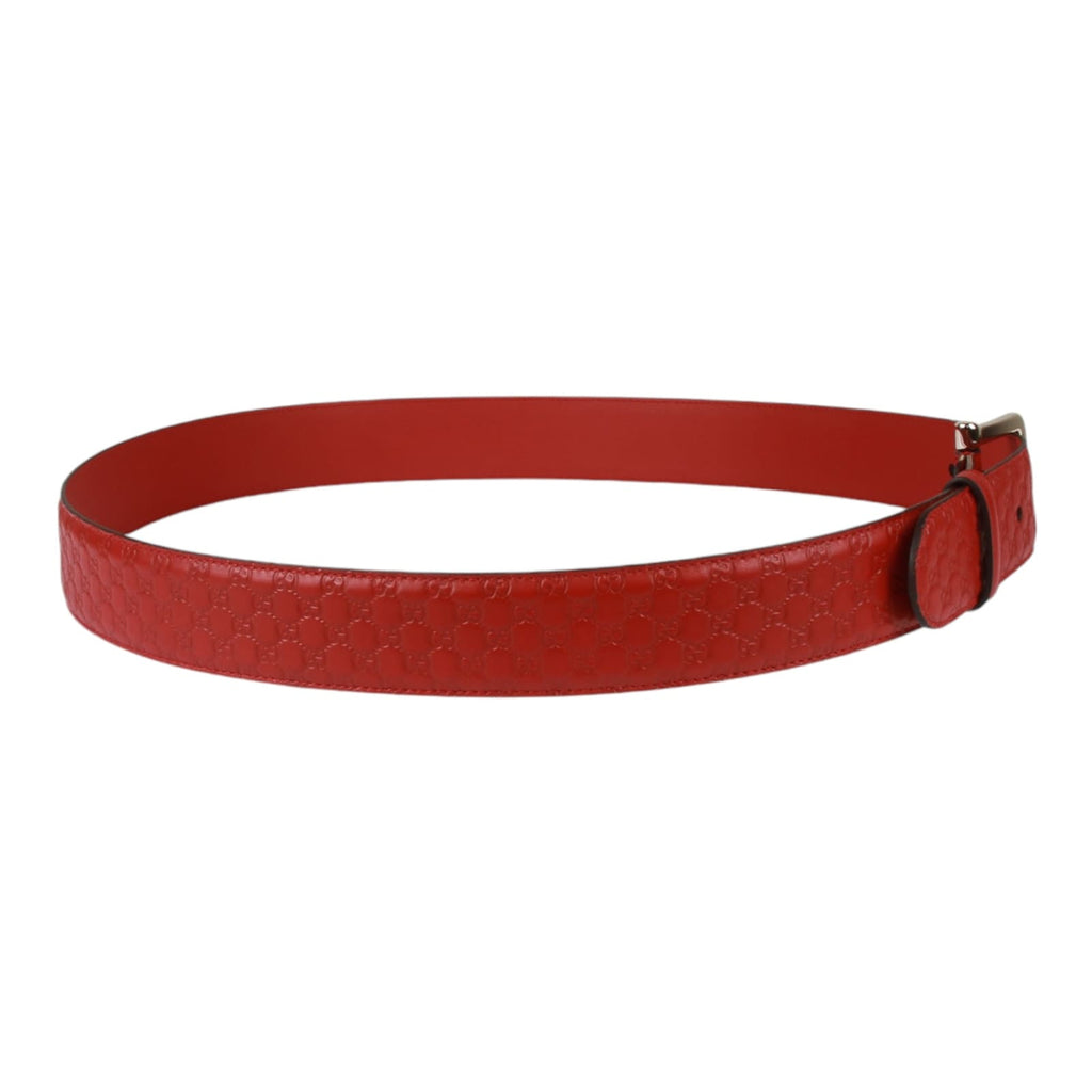 Authentic Gucci Micro Guccissima Belt red leather