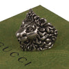 Authentic Gucci Lion Head Motif Ring In Silver