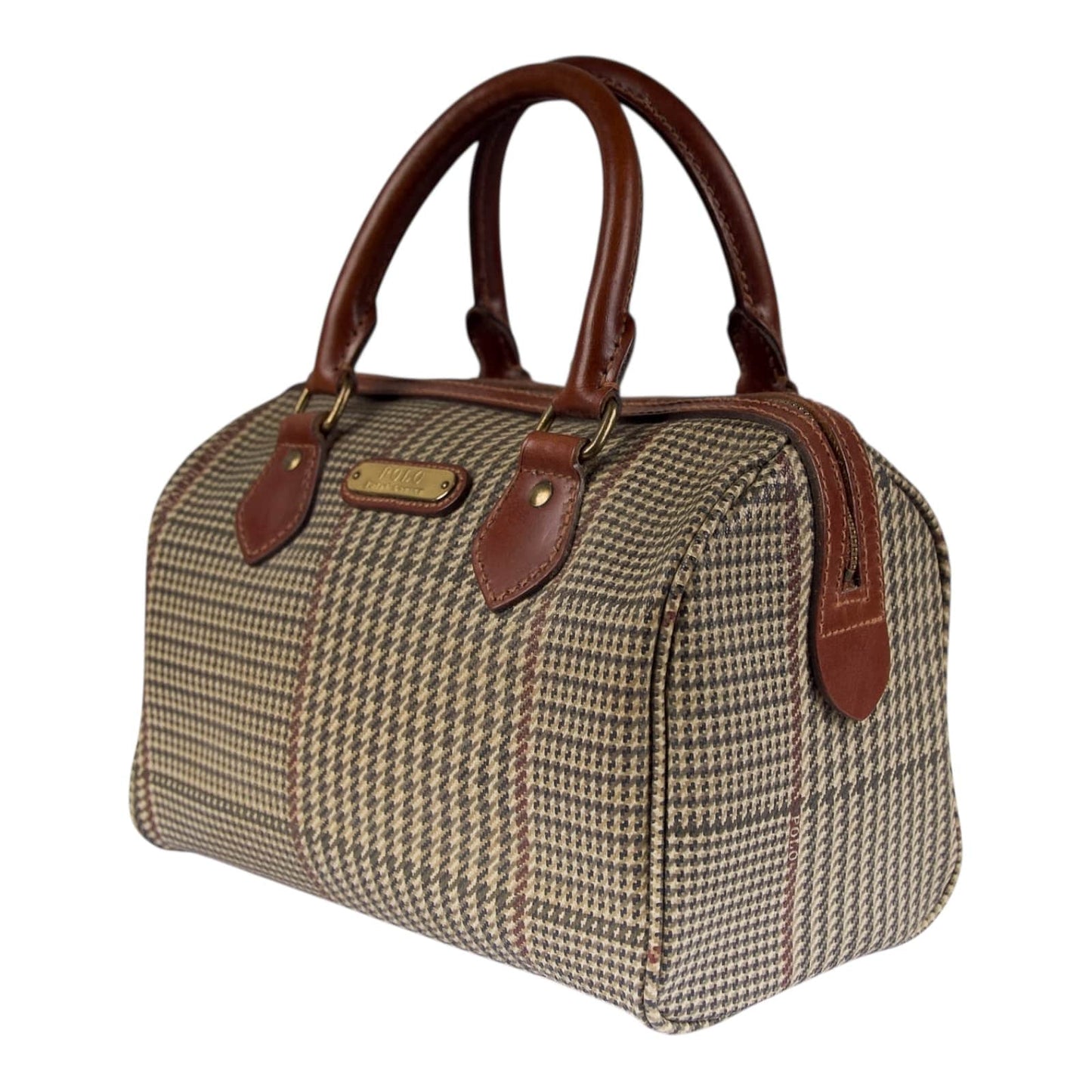 Authentic Polo Ralph Lauren Glen Plaid Boston Bag
