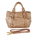 Authentic Miu Miu tan leather 2 way tote bag