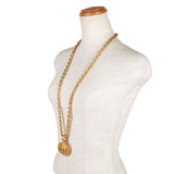 Authentic Chanel chain CC pendant Gold tone necklace