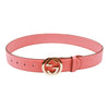 Authentic Gucci Pink Leather belt with interlocking GG buckle