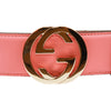 Authentic Gucci Pink Leather belt with interlocking GG buckle