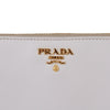 Authentic Prada Saffiano cream leather zip around wallet 1M0506