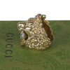 Authentic Gucci Lion Head Motif Crystal Ring In Gold