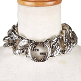 Authentic GUCCI Interlocking G Choker In Silver-toned Metal