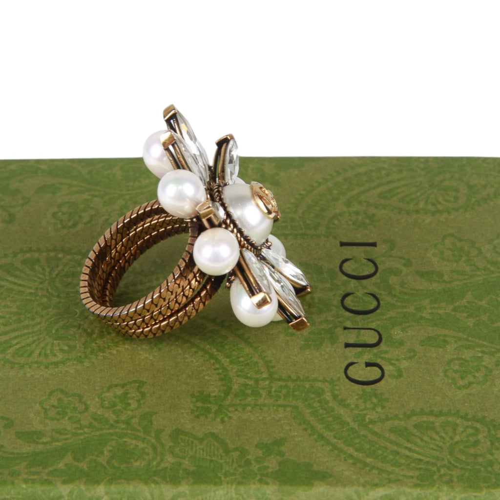 Authentic Gucci Interlocking G Flower Ring