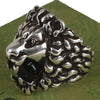 Authentic Gucci Lion Head Motif Crystal Ring In Silver & Black