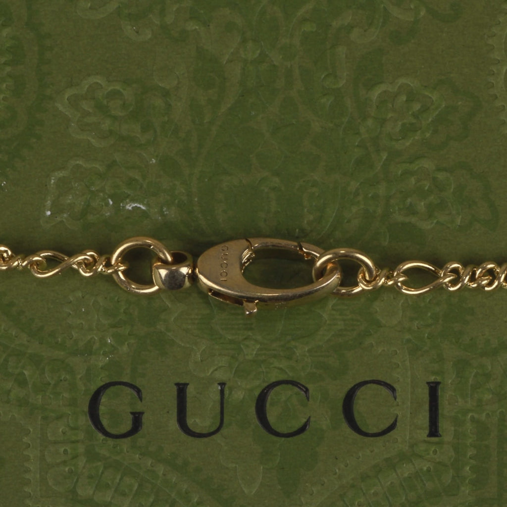 Authentic Gucci Lion Head Motif Gemstone necklace