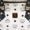 Authentic MCM Logos Pattern Boston Bag White