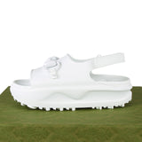 Authentic Gucci Horsebit rubber platform sandals white