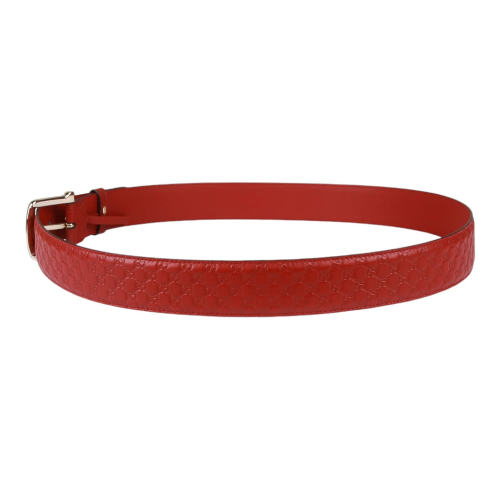 Authentic Gucci Micro Guccissima Belt red leather