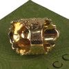 Authentic Gucci Lion Head Motif Crystal Ring In Gold