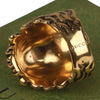 Authentic Gucci Lion Head Motif Crystal Ring In Gold & Black