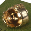 Authentic Gucci Lion Head Motif Gemstone Ring In Gold & Green