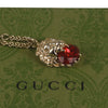 Authentic Gucci Lion Head Motif Red Gemstone necklace