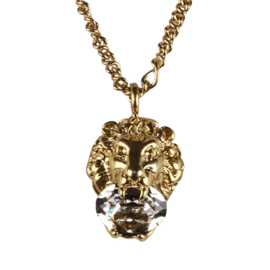 Authentic Gucci Lion Head Motif Gemstone necklace