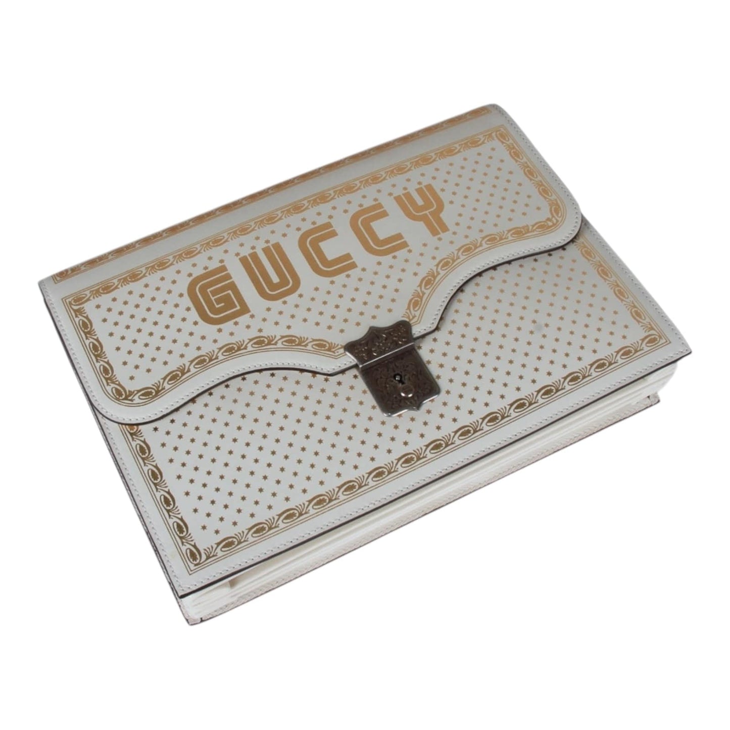 Authentic Gucci Key Lock Flap Portfolio Limited Edition Printed Leather