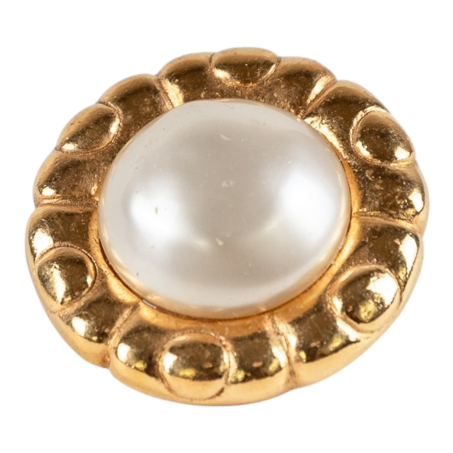 Chanel Gold-Tone & Faux Pearl Clip-On Earrings Vintage