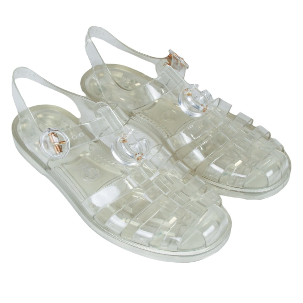 Authentic Gucci Double G Rubber transparent Jelly Sandals New