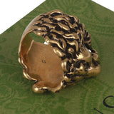 Authentic Gucci Lion Head Motif in Gold tone