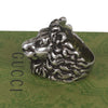 Authentic Gucci Lion Head Motif Ring In Silver