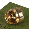 Authentic Gucci Lion Head Motif Gemstone Ring In Gold & Green