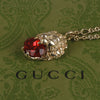 Authentic Gucci Lion Head Motif Red Gemstone necklace