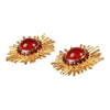 Authentic Gianni Versace sunburst face clip on Gold-tone earrings