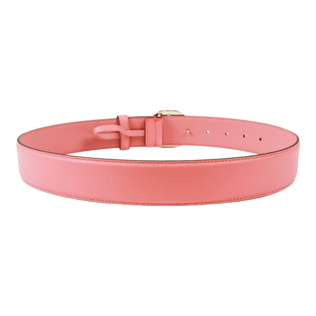 Authentic Gucci Pink Leather belt with interlocking GG buckle