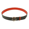 Authentic Gucci Black/Red Leather belt with interlocking GG buckle