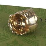 Authentic Gucci Lion Head Motif Crystal Ring In Gold