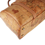 Authentic Alviero Martini Classe world map brown Boston bag