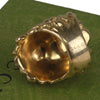 Authentic Gucci Lion Head Motif Crystal Ring In Gold & Green