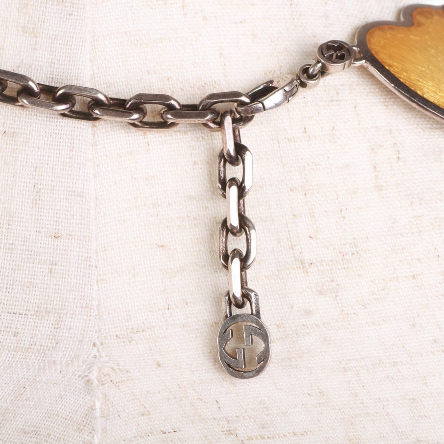 Gucci Multicolored Enamel Heart Pendant Necklace