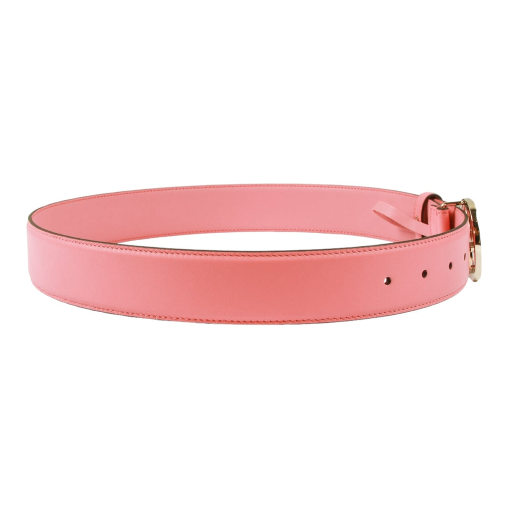 Authentic Gucci Pink Leather belt with interlocking GG buckle