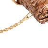 Authentic Lancel wicker rattan clutch with gold chain