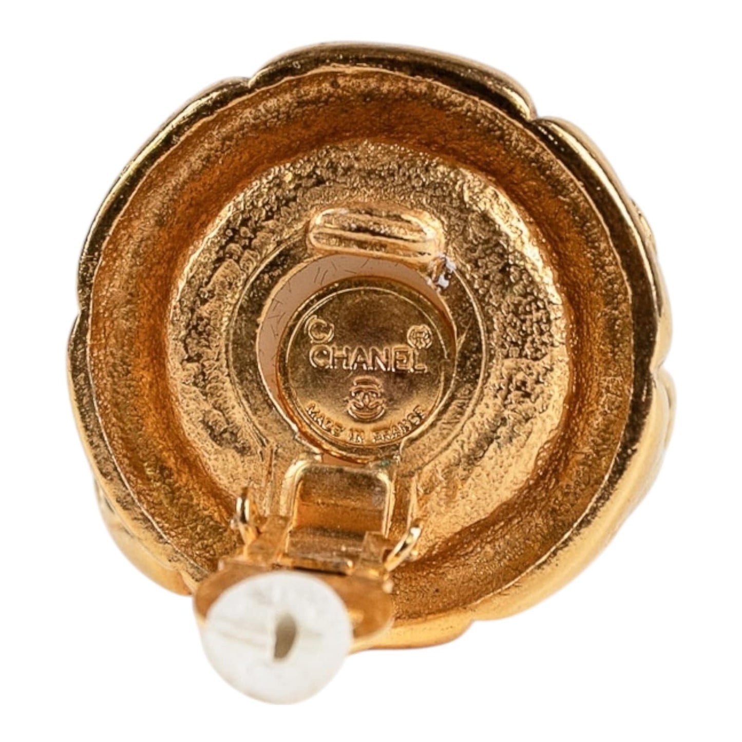 Chanel Gold-Tone & Faux Pearl Clip-On Earrings Vintage