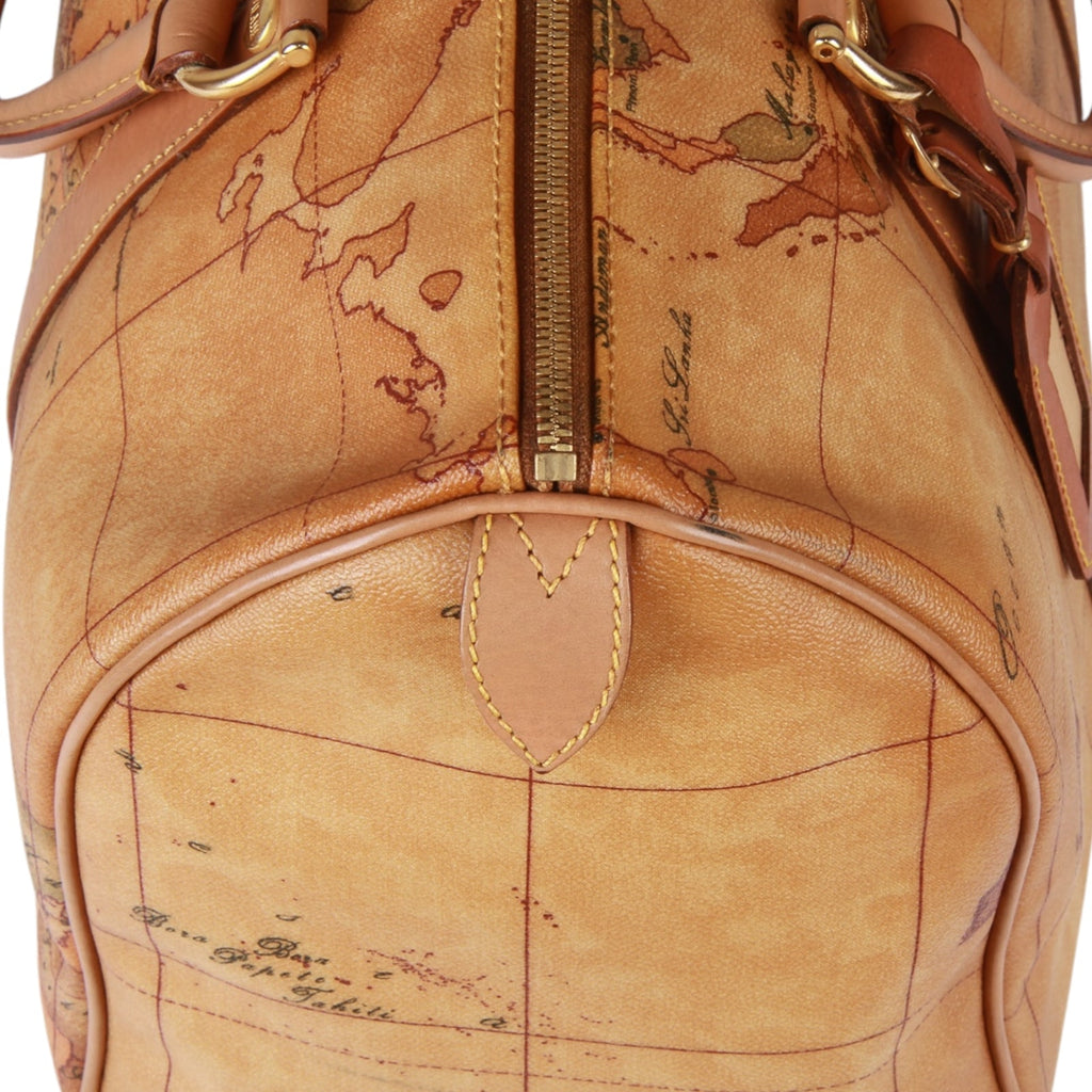 Authentic Alviero Martini Classe world map brown Boston bag