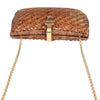 Authentic Lancel wicker rattan clutch with gold chain
