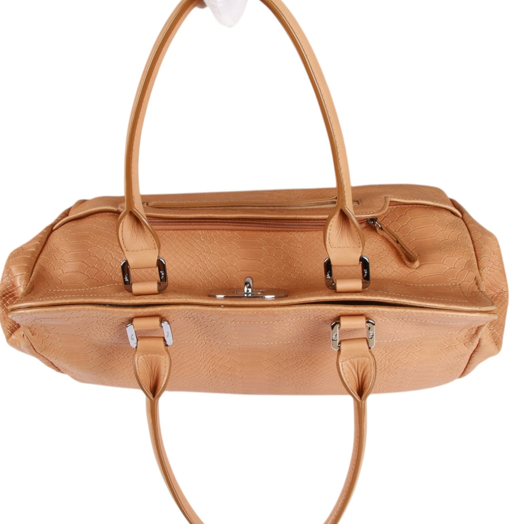 Authentic Longchamp Paris handbag tan leather