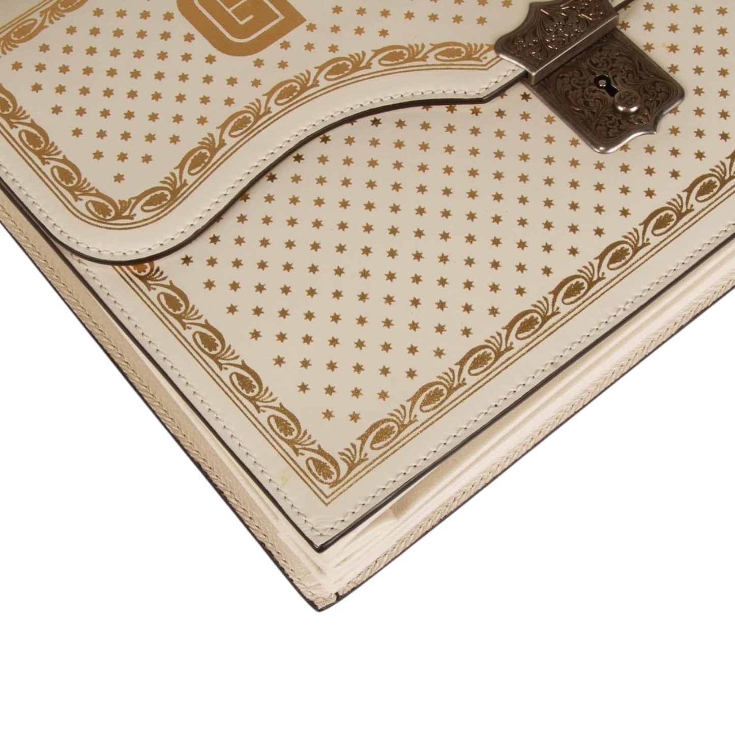 Authentic Gucci Key Lock Flap Portfolio Limited Edition Printed Leather