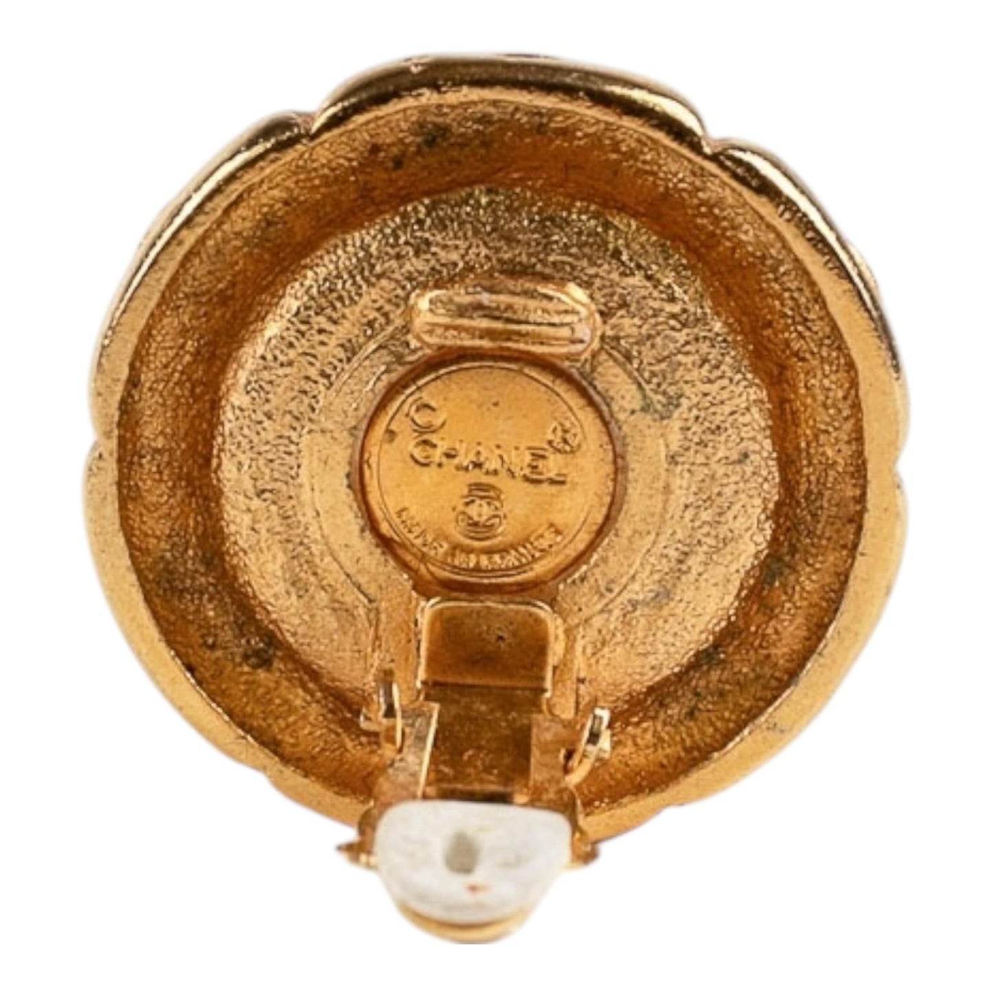 Chanel Gold-Tone & Faux Pearl Clip-On Earrings Vintage