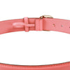 Authentic Gucci Pink Leather belt with interlocking GG buckle